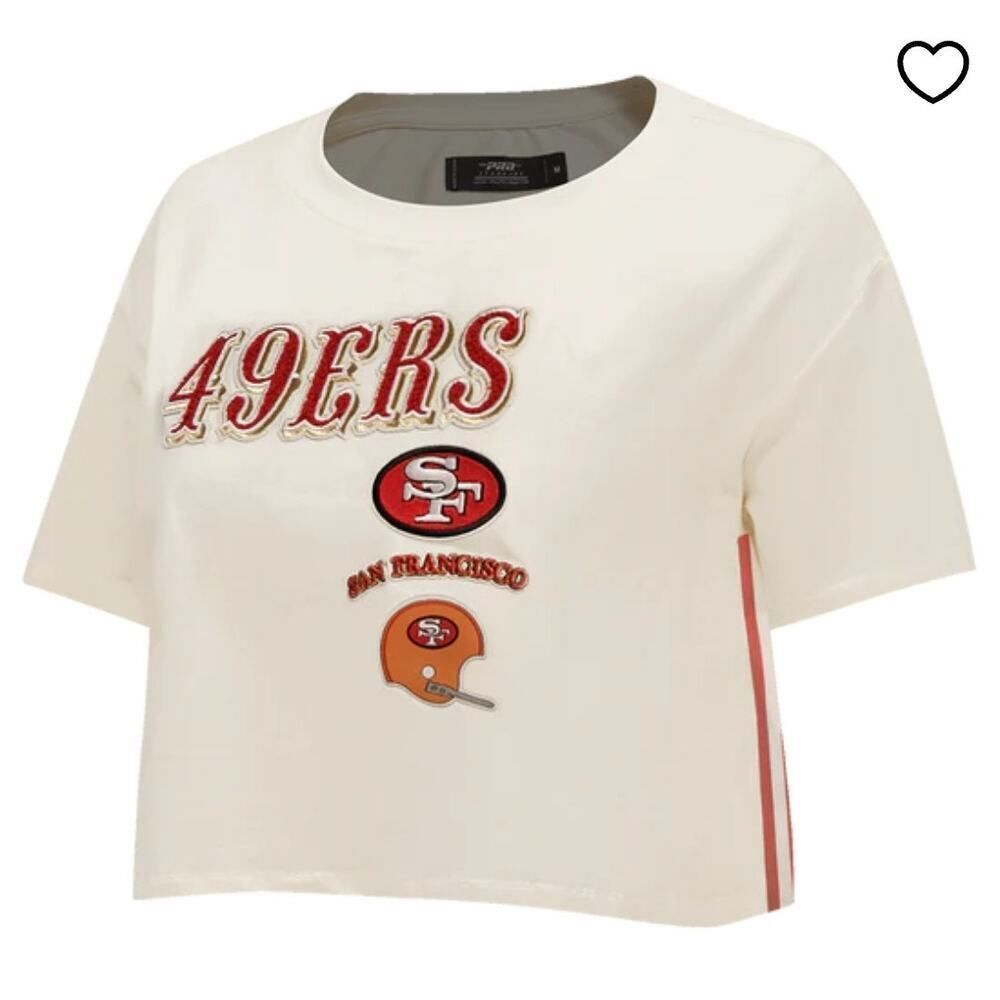 NFL SF 49ers retro classic crewneck cropped boxy tee sz L